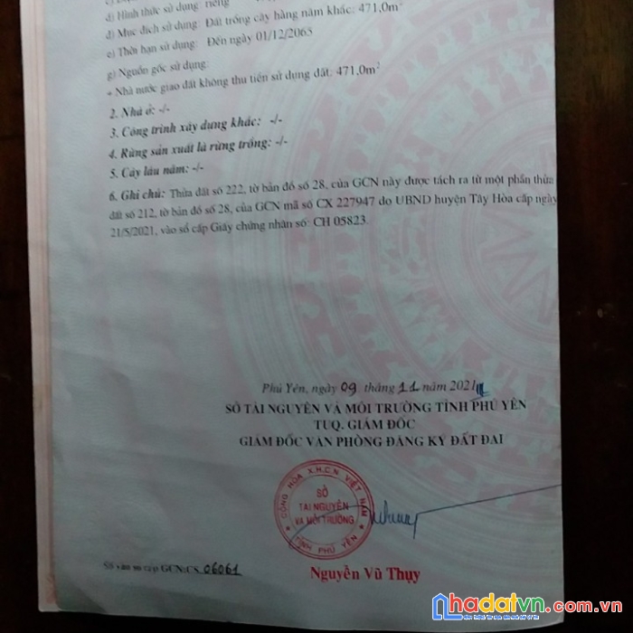 Tôi chính chủ cần bán nhanh lô đất cln tại xã hòa đồng tây hòa phú yên