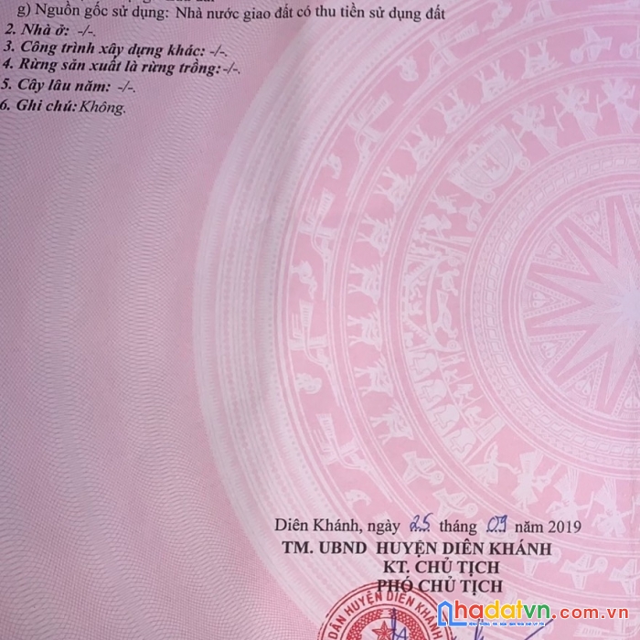 Chính chủ bán đất xã diên phú, huyện diên khánh, tỉnh khánh hòa