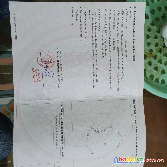 Chính chủ bán mảnh s1826 cực tiềm năng để đầu tư - cực đẹp- tại bắc giang