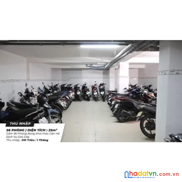 Chdv quang trung p.10 gò vấp, 52 phòng 8 tầng, hẻm 8m, doanh thu 210tr/th