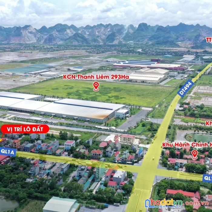 Bán đất mặt đường quốc lộ 1a thành phố phủ lý gần kcn thanh liêm 293ha
