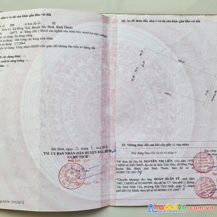 Đất trồng cây hồng liêm, hàm thuận bắc