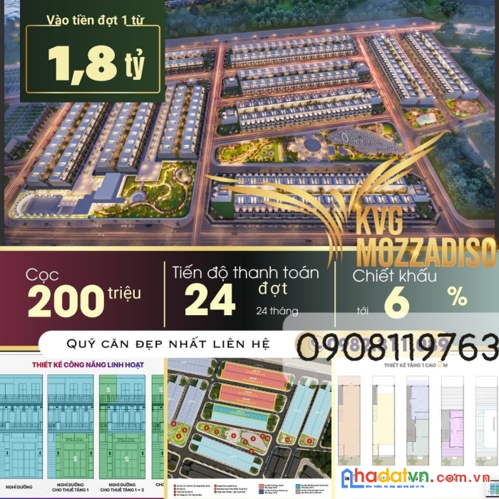 Chỉ với 6 tỷ sở hữu ngay shophouse 3 tầng mozzadiso tại khu đô thị mỹ gia - nha trang