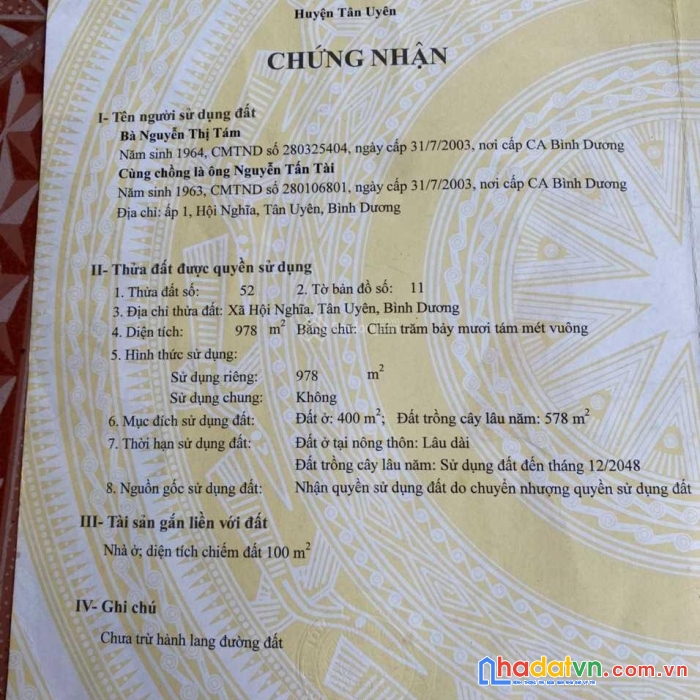 Bán đất hội nghĩa, tân uyên, bình dương