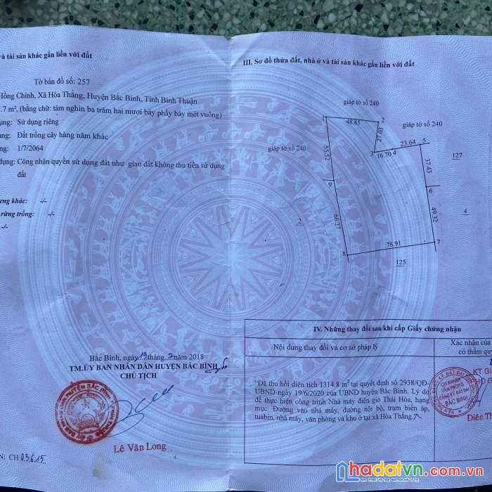 Đất nông nghiệp gần biển hòa thắng, bình thuận giá tốt chỉ hơn 1tr3/m2