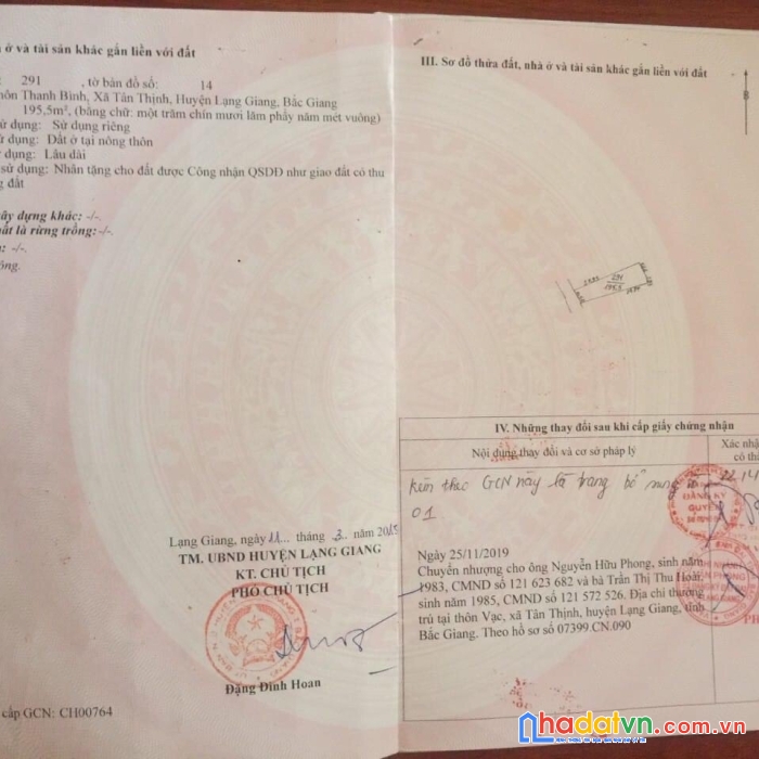 Chính chủ cần bán gấp lô đất ở tổ dân phố thanh bình - thị trấn kép - huyện lạng giang - tỉnh bắc