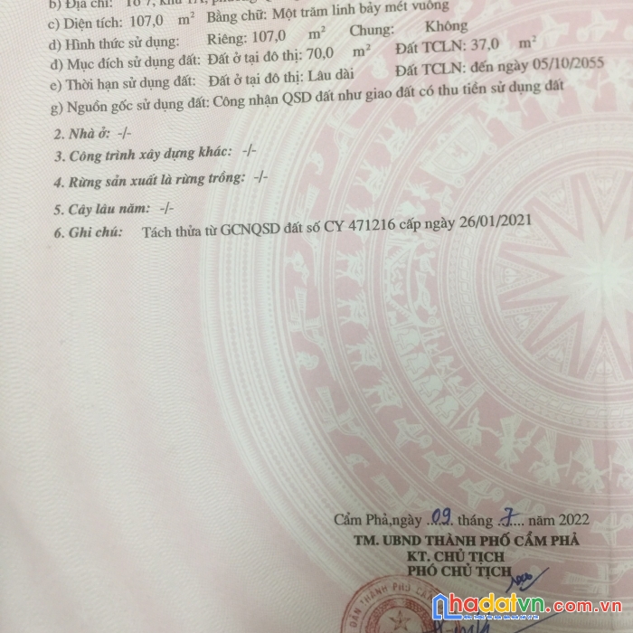 Đất thổ cư, giá siêu đầu tư tại p quang hanh tp cẩm phả quảng ninh