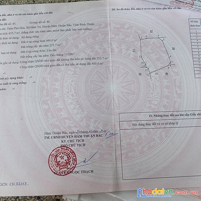 Chính chủ cần bán lô đất 655m2 (400m2 thổ cư)