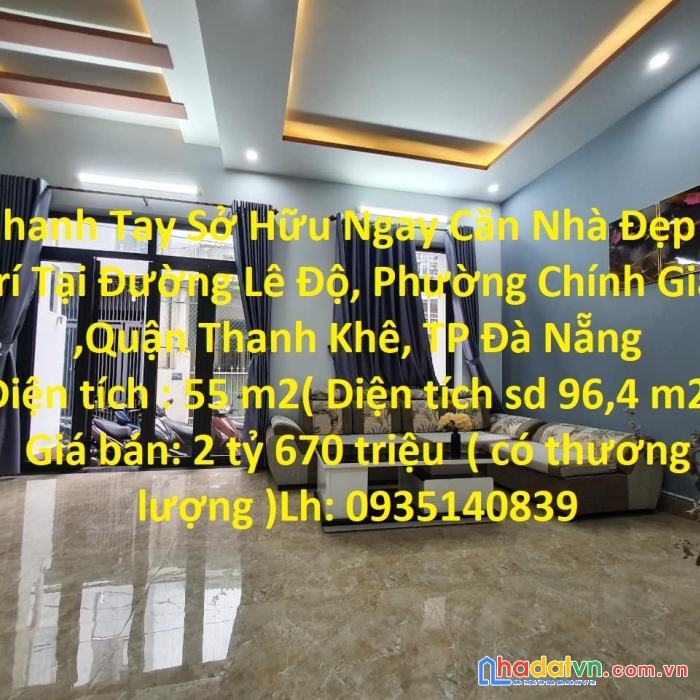 Nhanh tay sở hữu ngay căn nhà đẹp vị trí tại tttp đà nẵng