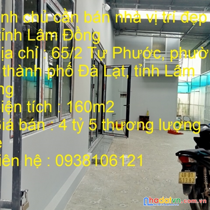 Chính chủ cần bán nhà vị trí đẹp tại tỉnh lâm đồng