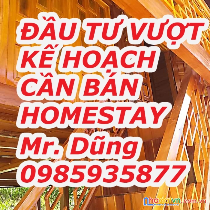 Do đầu tư vượt kế hoạch với nguồn tài chính nên  cần bán homestay đầu tư đã xong