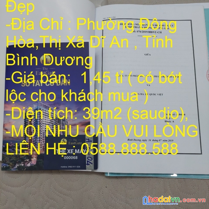 Cần bán căn hộ vị trí đẹp tại thị xã dĩ an , tỉnh bình dương