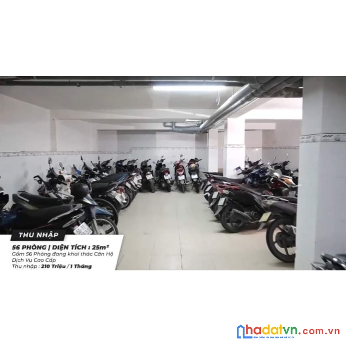 Bán chdv 8 tầng, xd năm 4.2021, 52 pn hđ khoán 210 triệu  h. hai xe hơi tránh, quang trung