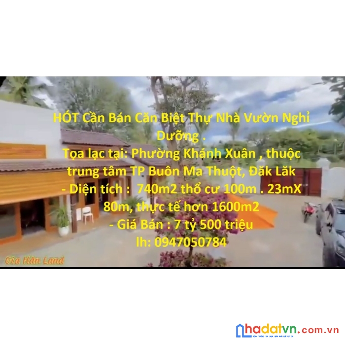 Hót cần bán căn biệt thự nhà vườn nghỉ dưỡng .