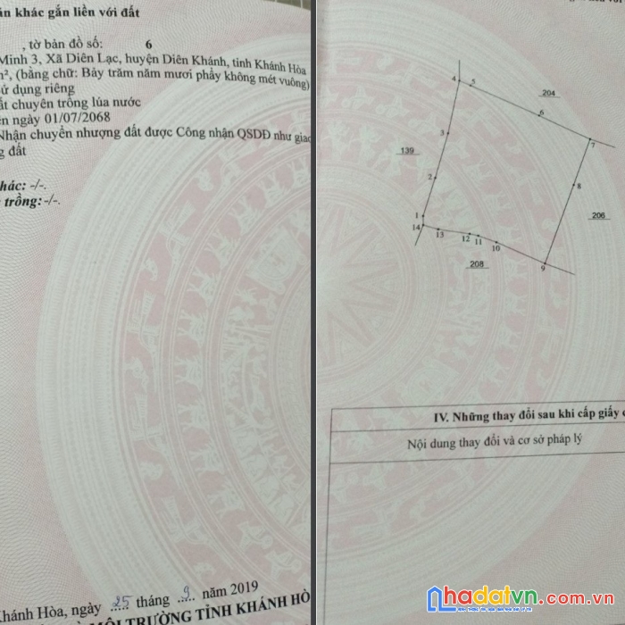 Chính chủ cần bán đất đã quy hoạch ở xã diên lạc - diên khánh