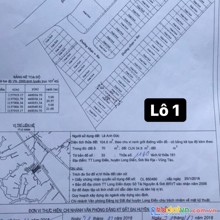 Chính chủ cần bán 2 lô đất vị trí đẹp tại bà rịa vũng tàu