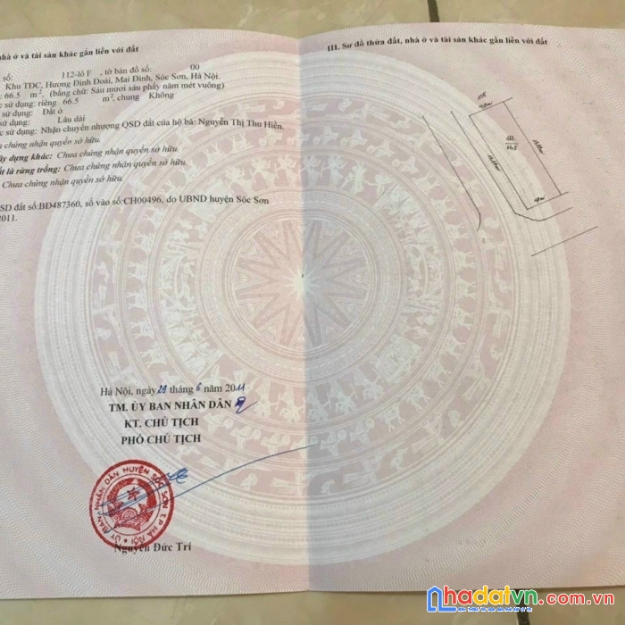 Tuyệt phẩm lô góc 66,5m tại khu tđc hương đình mai đình sóc sơn  - giá chỉ 25tr/m2  - lh -