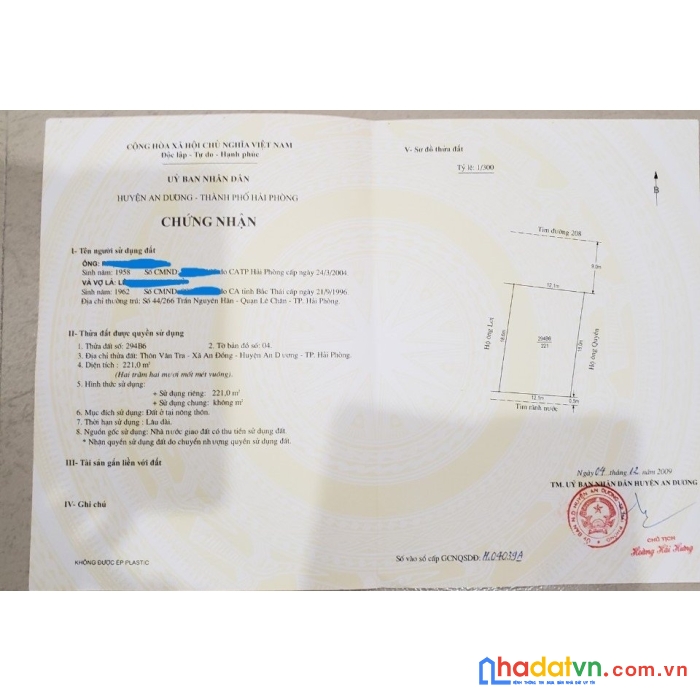 Cần bán mảnh đất siêu đẹp tại vân tra -an đồng – an dương – hải phòng