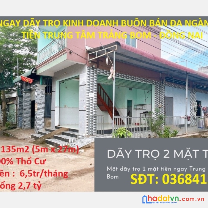 Sở hữu ngay dãy trọ kinh doanh buôn bán đa ngành nghề mặt tiền trung tâm trảng bom - đồng nai