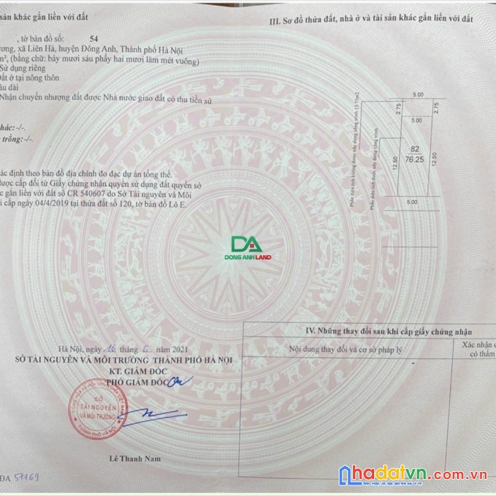 Chính chủ gửi bán đất đấu giá xã liên hà đông anh năm 2022