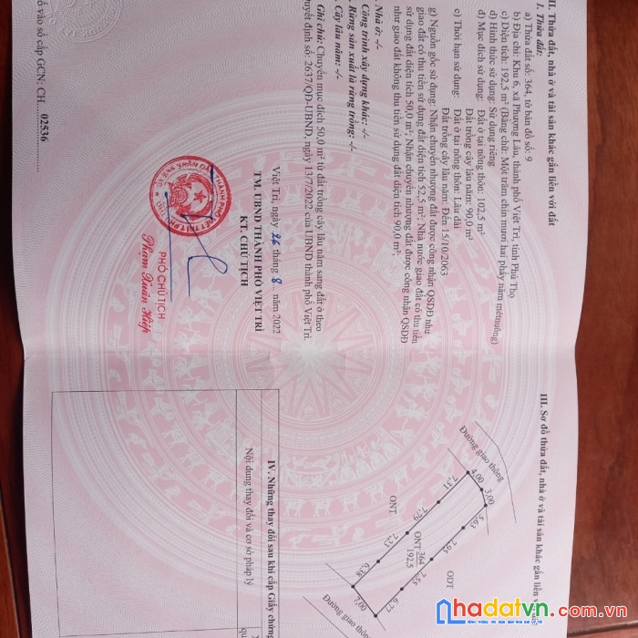 Chính chủ cần tiền bán 2 lô đất  tại việt trì – phú thọ.