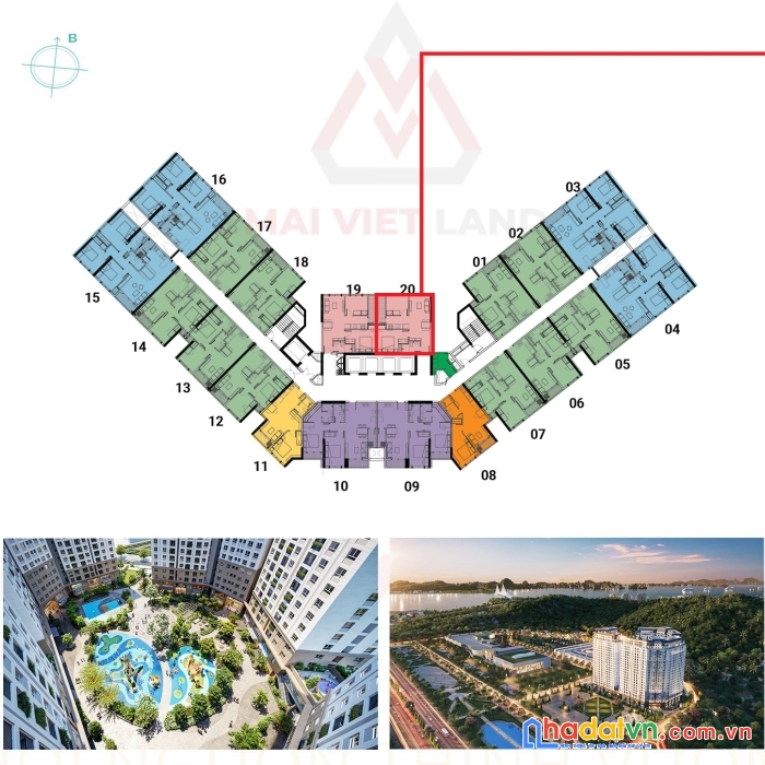 Suất nội bộ tòa 3 - san dragoncastle hạ long 2pn 1wc view nội khu tầng cao