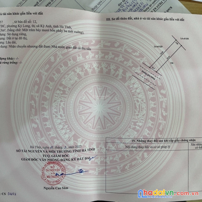 Chính chủ cần bán nhanh lô đất tđc kỳ long, tx kỳ anh, hà tĩnh.