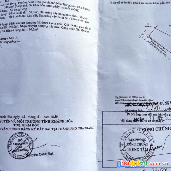 Nợ ngân hàng cần bán gấp lô đất vị trí đẹp tại tp nha trang, khánh hòa