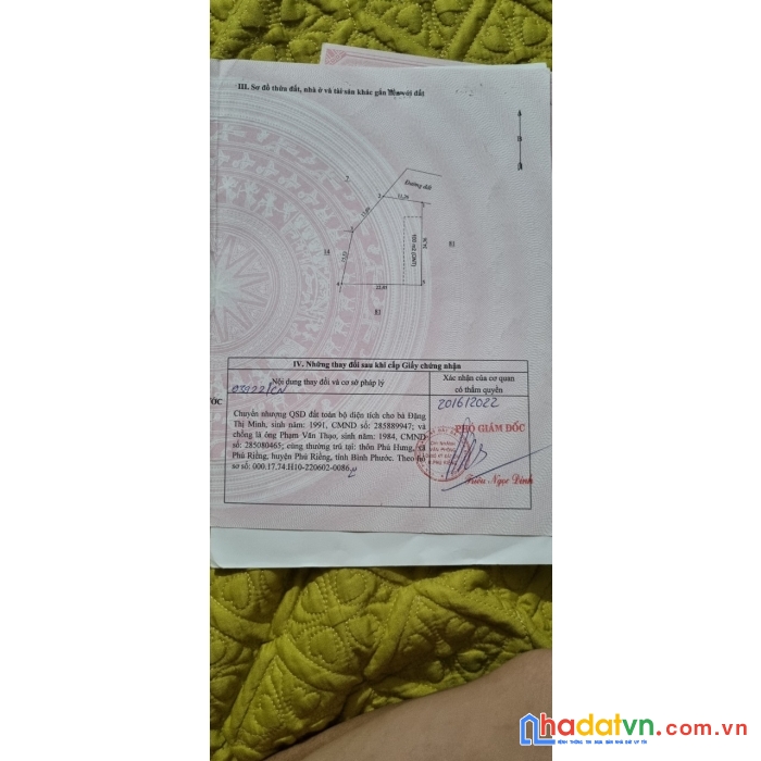 Cần bán gấp lô đất đẹp gía đầu tư tại xã bù nho,  huyện phú riềng, bình phước