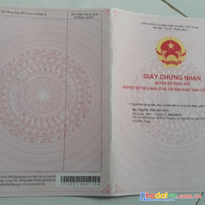 Cần bán lô đất vị trí đẹp tại tp sóc trăng tỉnh sóc trăng