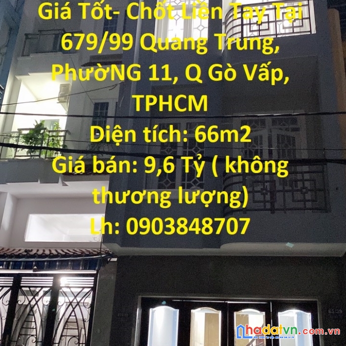 Bán nhanh căn nhà đẹp - giá tốt- chốt liền tay tại quận gò vấp, tphcm