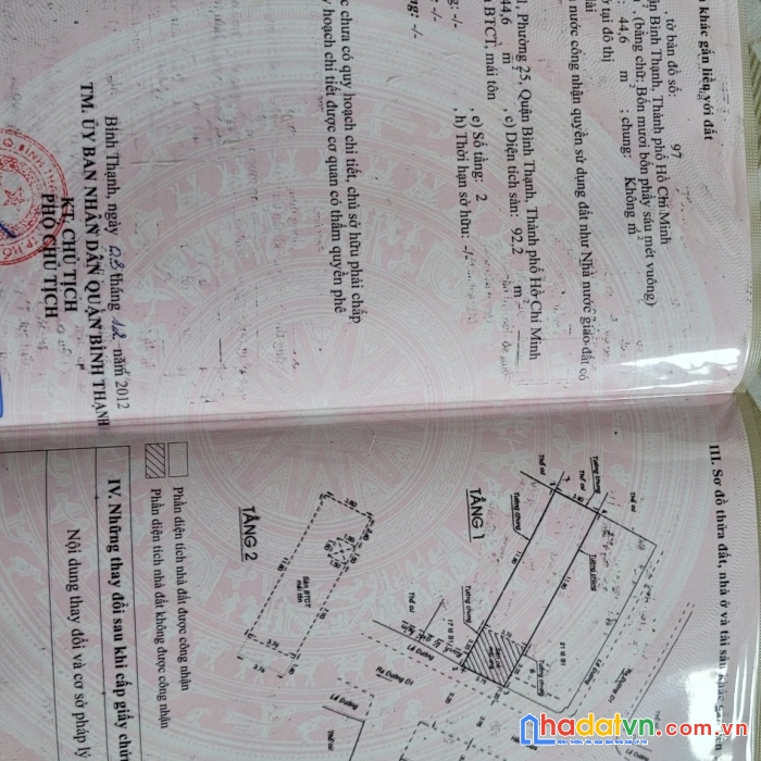 Bán nhà phường 25 - quận bình thạnh