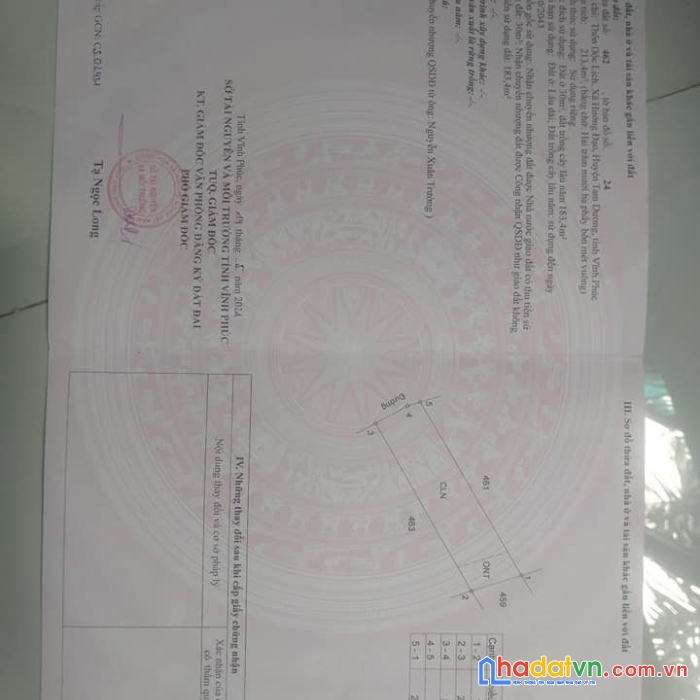 Chính chủ cần bán lô đất tại thôn dộc lịch – xã hướng đạo – huyên tam dương – tỉnh vĩnh phúc