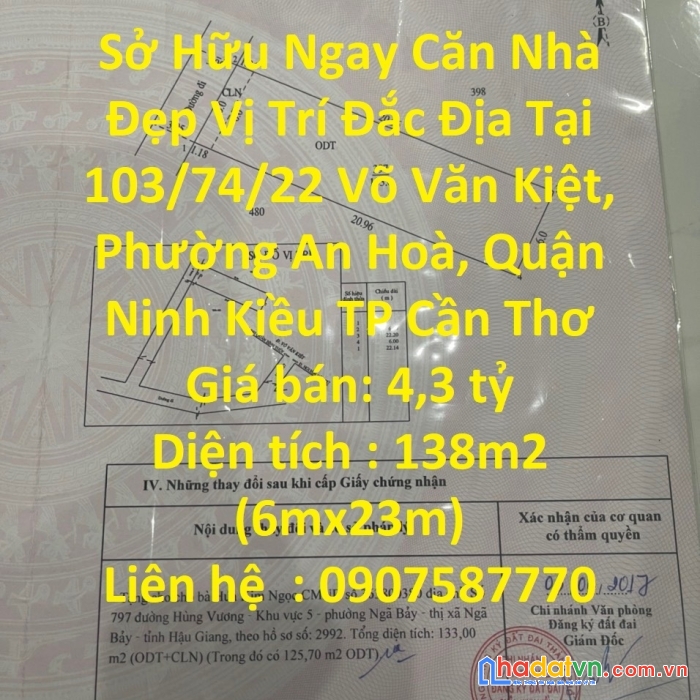 Sở hữu ngay căn nhà đẹp vị trí đắc địa tại tp cần thơ