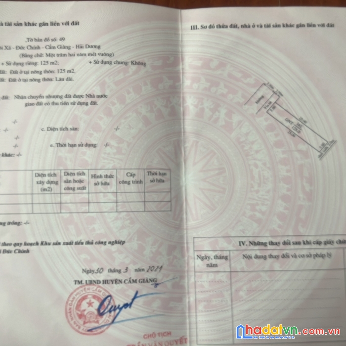 Chính chủ e cần bán gấp 2 mảnh đất  lôi xá, đức chính, cẩm giàng, hải dương.