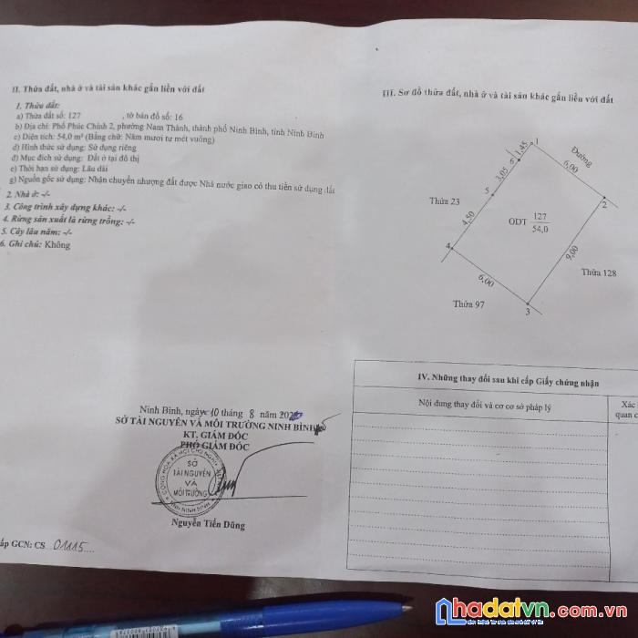 Bán đất vị trí đẹp gần bệnh viện tại phường nam thành – tp ninh bình