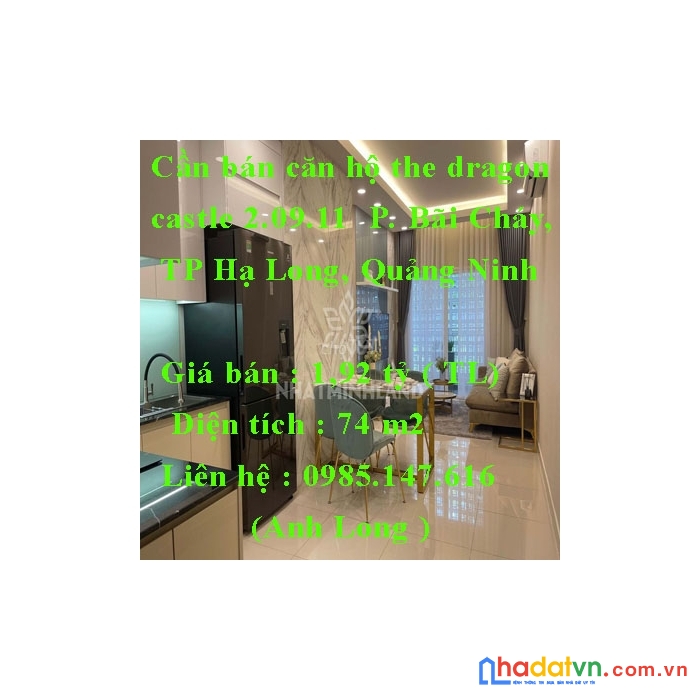 Cần bán căn hộ the dragon castle 2.09.11  phường bãi cháy, thành phố hạ long, quảng ninh