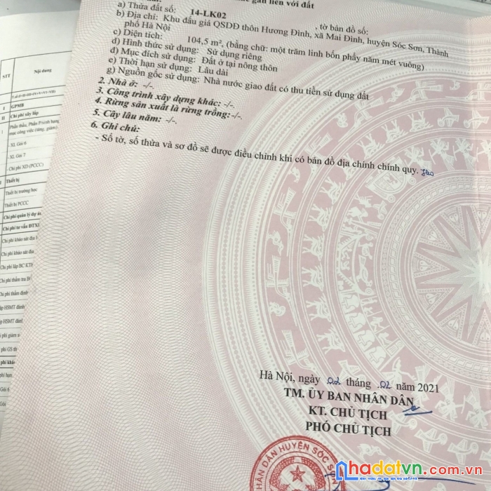 Cần bán gấp lô đất đấu giá mặt đường đôi hương đình mai đình sóc sơn  - lh - 0399786838