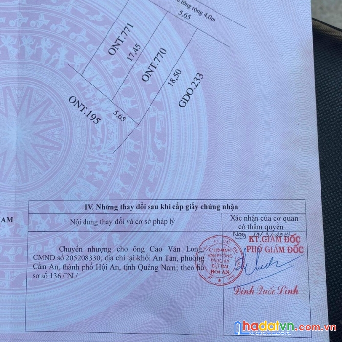 Chính chủ cần bán gấp lô đất siêu đẹp tại cẩm thanh-hội an với giá rẻ