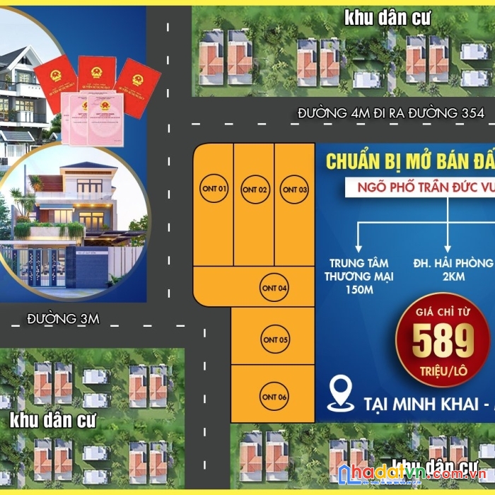 Chuẩn bị mở bán 2ô đất cách đại học hải phòng khoảng 2,5km