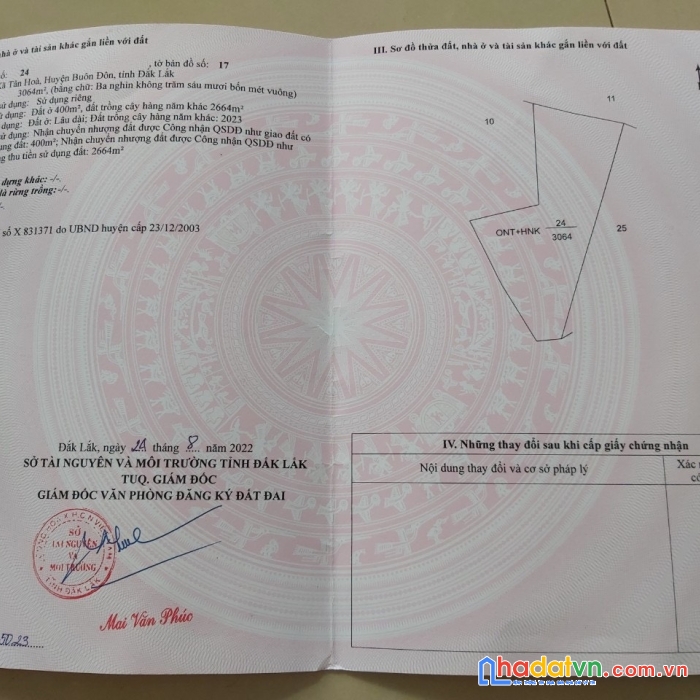 Chính chủ cần bán lô đất vị trí đắc địa tại xã tân hòa, huyện buôn đôn, đăk lăk