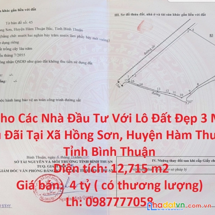 Tin vui cho các nhà đầu tư với lô đất đẹp 3 mặt tiền - giá ưu đãi tại tỉnh bình thuận