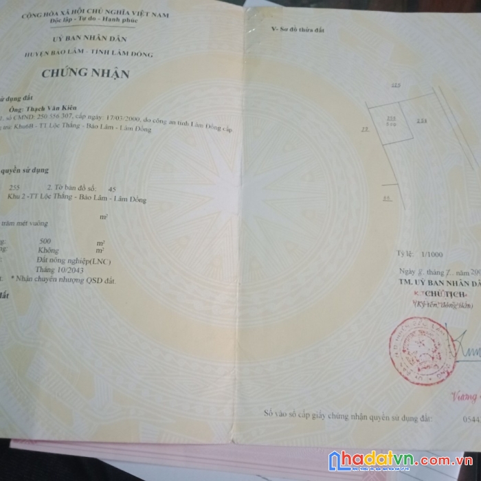 Cần bán lô đất vị trí đẹp tại trung tâm thị trấn lộc thắng- bảo lâm