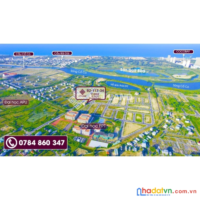 Cần bán nhanh lô 111.9m2 (6.3m*18m) fpt city đà nẵng