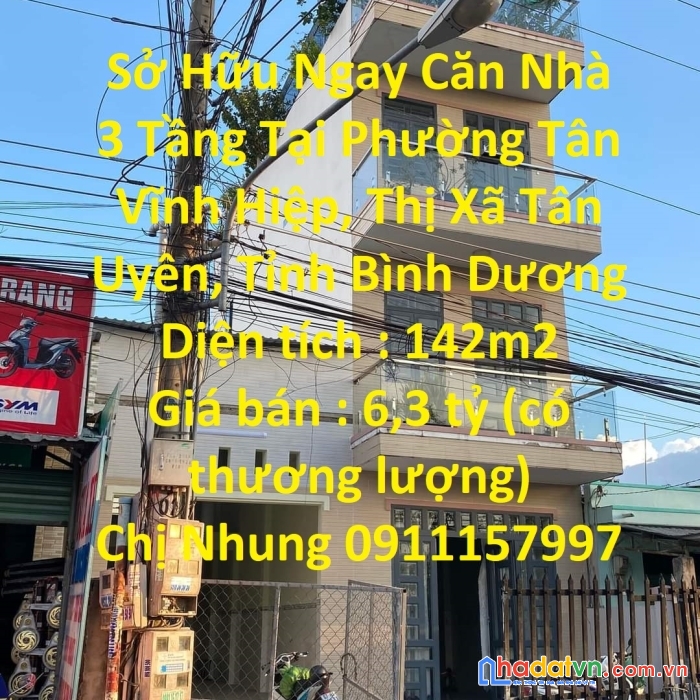 Sở hữu ngay căn nhà 3 tầng tại tân vĩnh hiệp