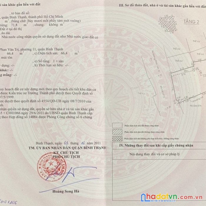 Nhà hẻm 5m, phan văn trị, bình thạnh, 78m2, chỉ 6.75 tỷ tl