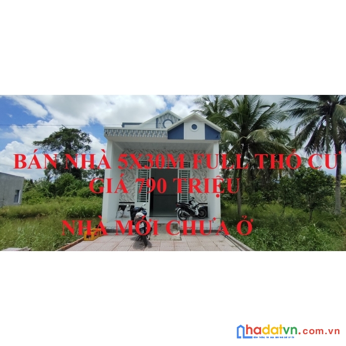 Bán nhà đất long thạnh, huyện phụng hiệp, hậu giang, diện tích 5x30m, giá 790 triệu