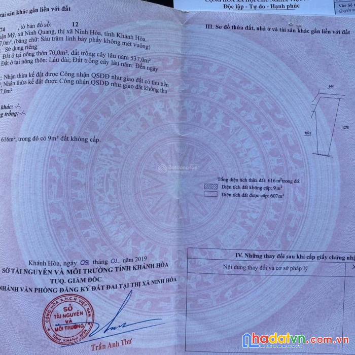 Bán đất gần quốc lộ 1a tại xã ninh quang, ninh hòa, khánh hòa