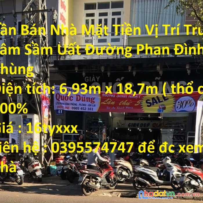 Cần bán nhà mặt tiền vị trí trung tâm sầm uất đường phan đình phùng