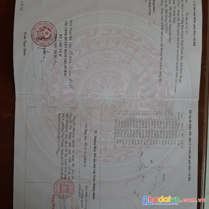 Cần bán lô đất diện tích lớn tại hồng sơn, hàm thuận băc, bình thuận qh đất ở, hàng siêu hiếm